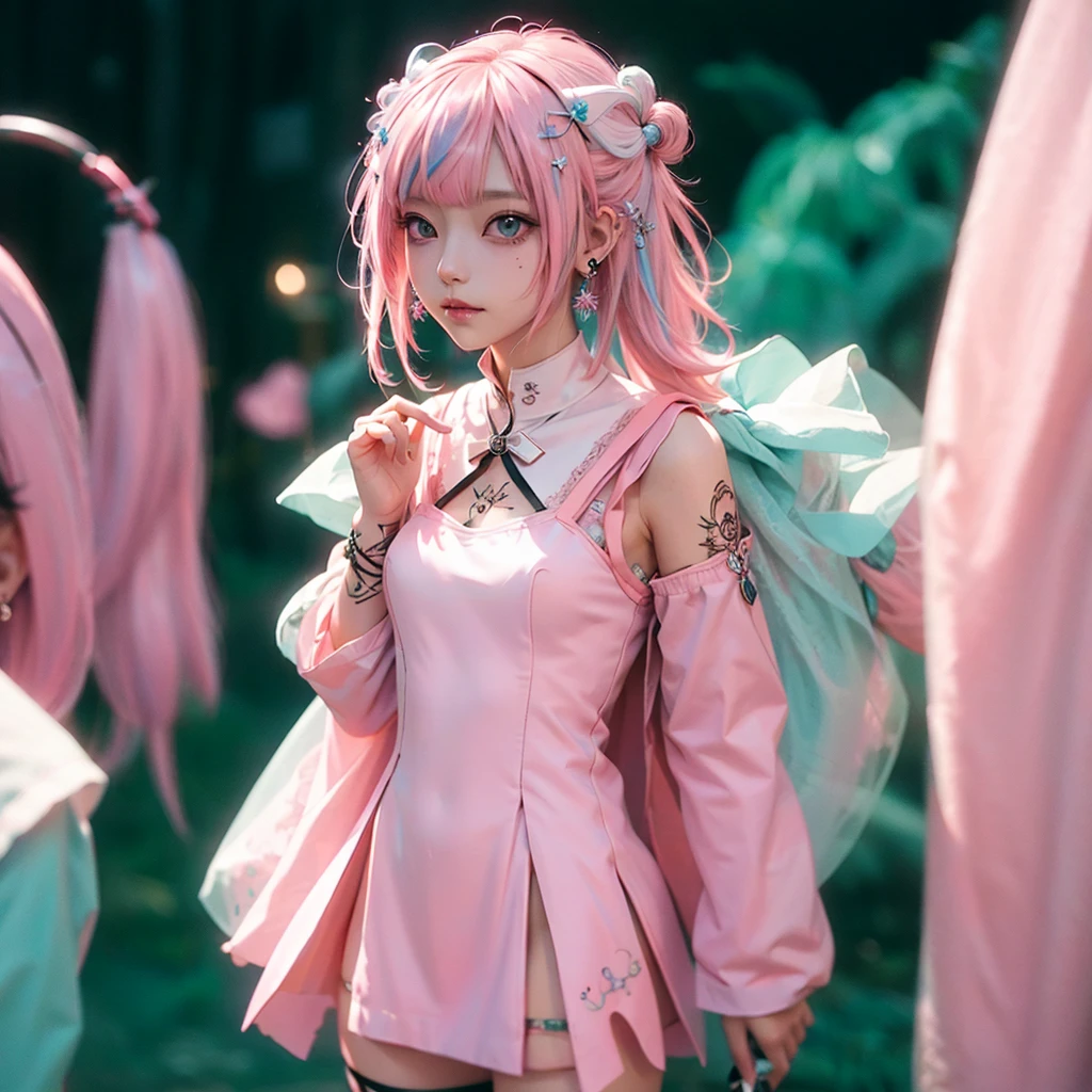 Girl with pink hair