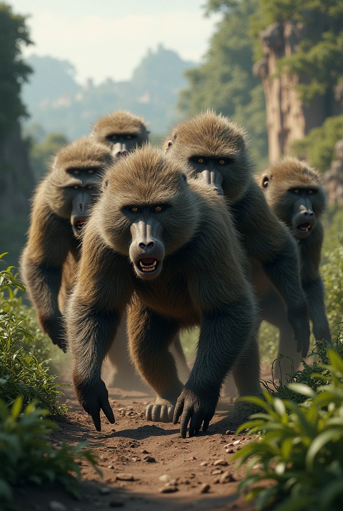 8 macacos segurando armas
