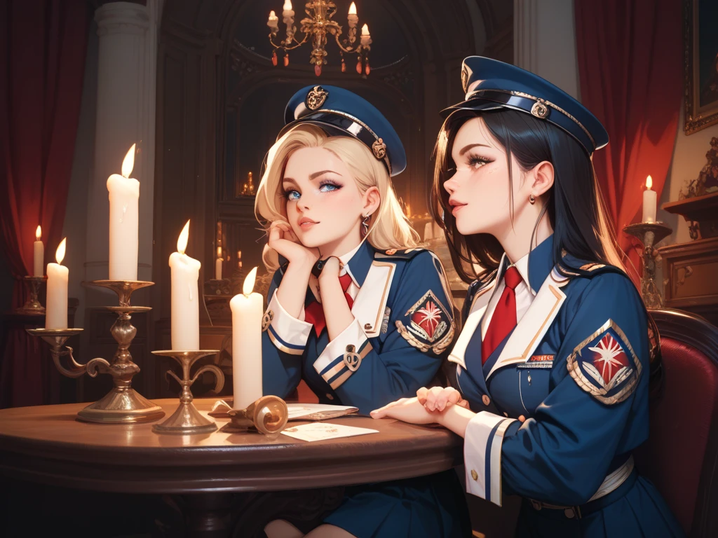 girls in uniform perform a candlelight ritual