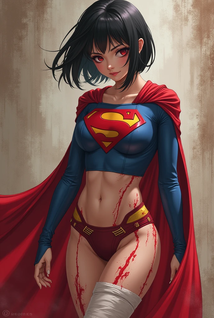 Bloody Japanese Supergirl 、Eyes closed、Bleeding from the crotch、I'm in pain、Spit from the mouth