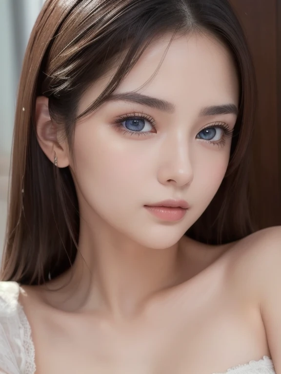 high quality, 最high quality, Realistic, RAW Photos, Realistic, Ultra-realistic 8K CG, Super detailed, High resolution, masterpiece, 1 girl, 18-year-old, Big Breasts,Expose,Beautiful face of a woman, Soft Face, elegant, Long Hair, blue eyes, Light blue eyes, close, Intricate details, Detailed Texture, Fine details, front , Natural female body,, Very beautiful young woman&#39;s face,4K)Dirty Body　Fitness Body　Upper Body　Sweaty　Big Breasts　Expose　Fluid from nipples　Reverse Rape　Slimy　saliva　Urinating　Watching the audience　Attractive body　Muscular　lure　sweating　Wet body