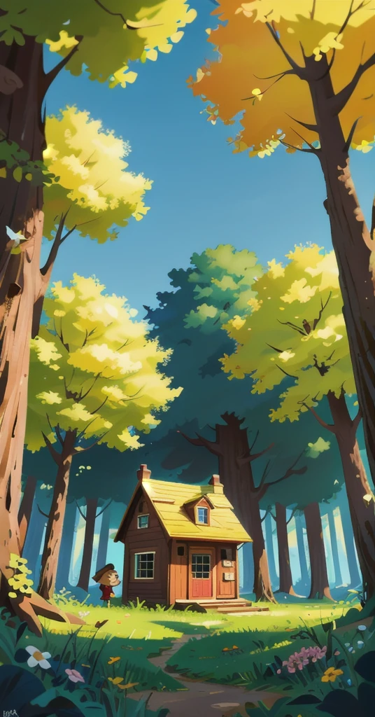 European and American cartoons, Beautiful sunny woods