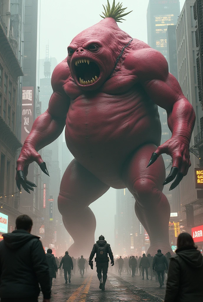 a big ugly monster walking on the street in london