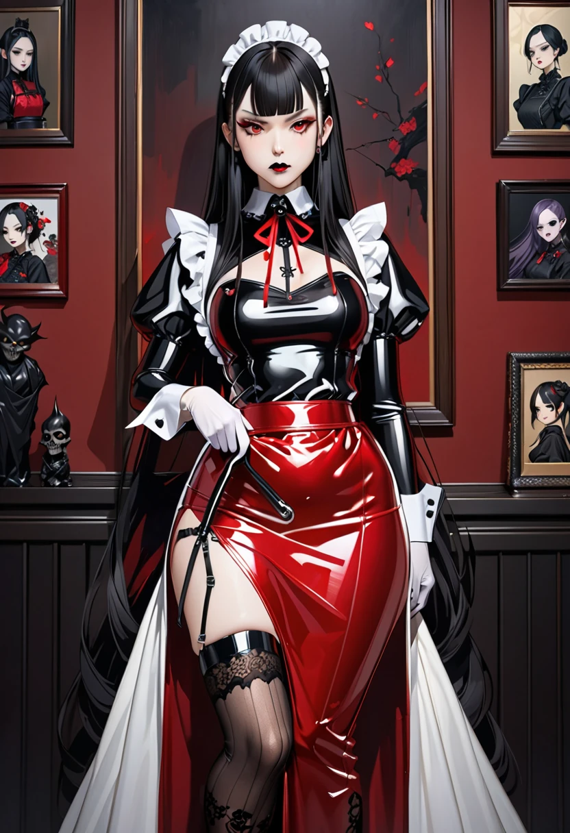 there is a woman in a red and black dress posing for a picture, anime girl cosplay, anime cosplay, rin tohsaka, cosplay, cosplay photo, cosplayer, gothic maiden anime girl, 1 7 - year - old anime goth girl, anime girl in real life, professional cosplay, by Jin Homura, ornate cosplay, red and black costume!!!