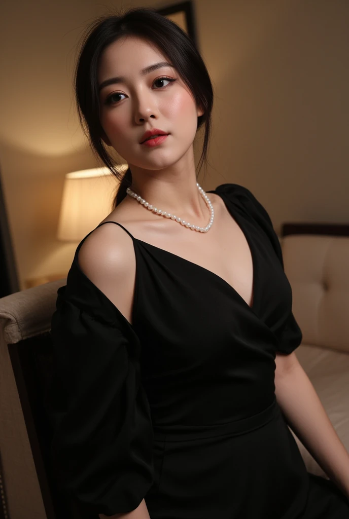 necklace, ring, watch, Earrings, (funeral:1.3), skirt, Black Dress, whole body, slender, 40 year old Japanese, woman, Beautiful face, Highest quality, Ultra-high resolution, (realism: 1.4), Depth of written boundary, Beautiful Face, (Purelos Face_v1: 0.8), Two people, Natural Makeup,