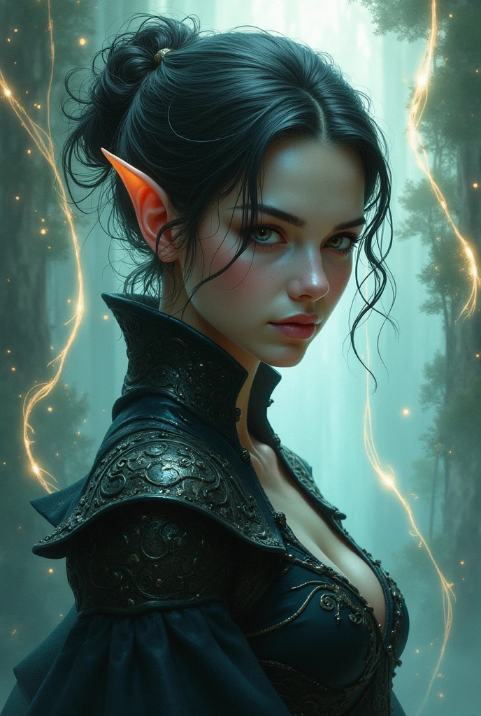 Masterpiece, superlative, (very detailed CG unified 8k wallpaper), dynamic lighting, (charming dark night elf forest), dim forest, meadow, bathed in dark and ethereal light, highlighting every intricate detail, adding fantastic texture to the scene, mysterious era, fantastic details, rainy weather, mysterious, warm and friendly atmosphere, atmospheric dust, underground scattering, ray tracing, depth of field, bokeh, vivid colors, cinematic hard lighting, realistic shadows, beautiful luminous details, Film, octane rendering, ray tracing, concept art, reality, Unreal Engine 5