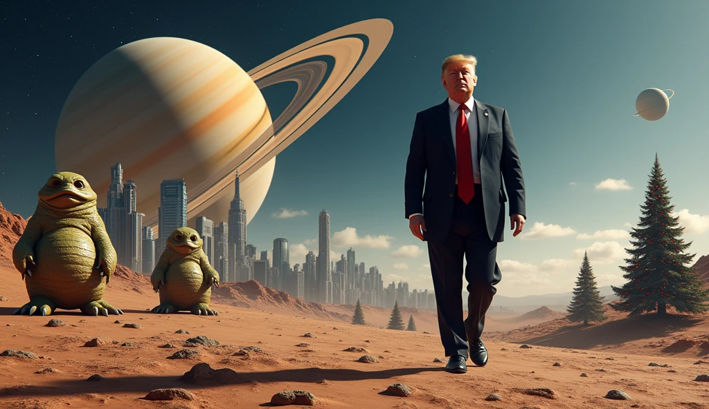 <lora:Retrofururism_Style:0.9> retrofururism style, scenery, science fiction, donald trump holds a burger in front of the white house, spaceship