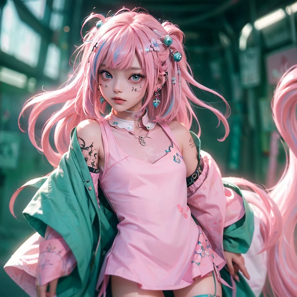 there is a girl in a pink dress and a pink hat, artwork in the style of guweiz, kawaii realistic portrait, render of a cute 3d anime girl, anime styled 3d, trending on cgstation, adorable digital painting, cute anime waifu in a nice dress, made with anime painter studio, 🌺 cgsociety, loli, photorealistic anime girl render