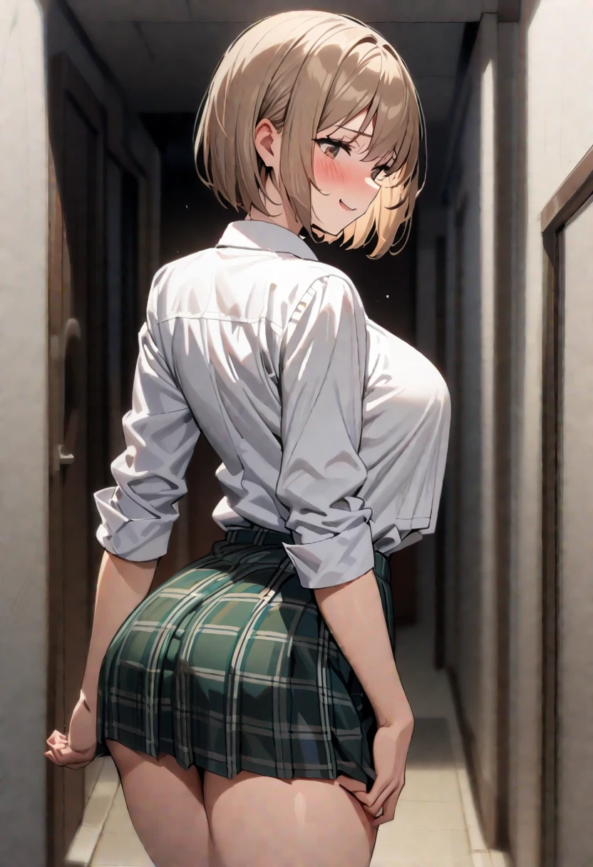 masterpiece ,best quality,ultra-detailed,high resolution,beautiful detailed eyes,long hair, cleavage, navel, slim legs, blonde hair, skirt, Kitagawa marin, school uniform, class,detailed back glound,