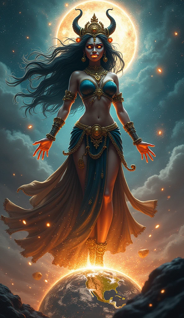 create Mariana Davalos in Full body photography of the world's finest artworks, a beautiful woman in intricate costume burning around the clouds, rainbow colors, ArtStation, CGSociety, intricate, high detail, clear focus, dramatic and realistic trends in painterly art Greg Rutkovsky