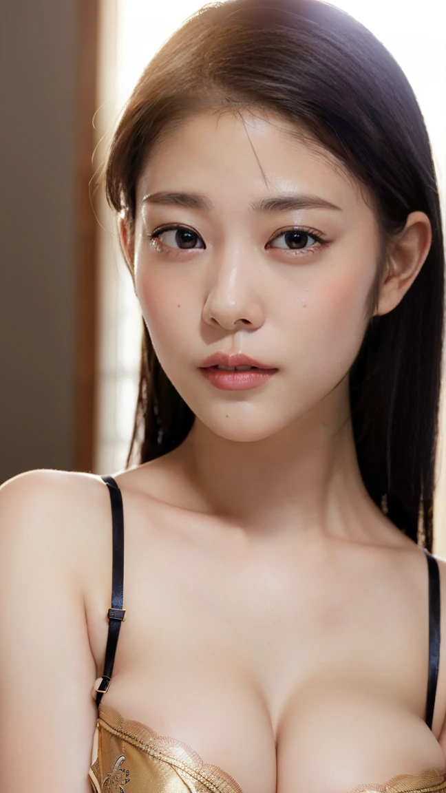 (8k, Realistic, RAW photo, best quality:1.4), Japanese, (female 1 person), (sexy lingerie:1.3), Facial beauty, (Realistic Faces), (Realistic eyes), beautiful eyes, (Realistic Skin), beautiful skin, (Big Breasts:1.6), ultra-high resolution, very detailed, Golden Ratio, Body Shots