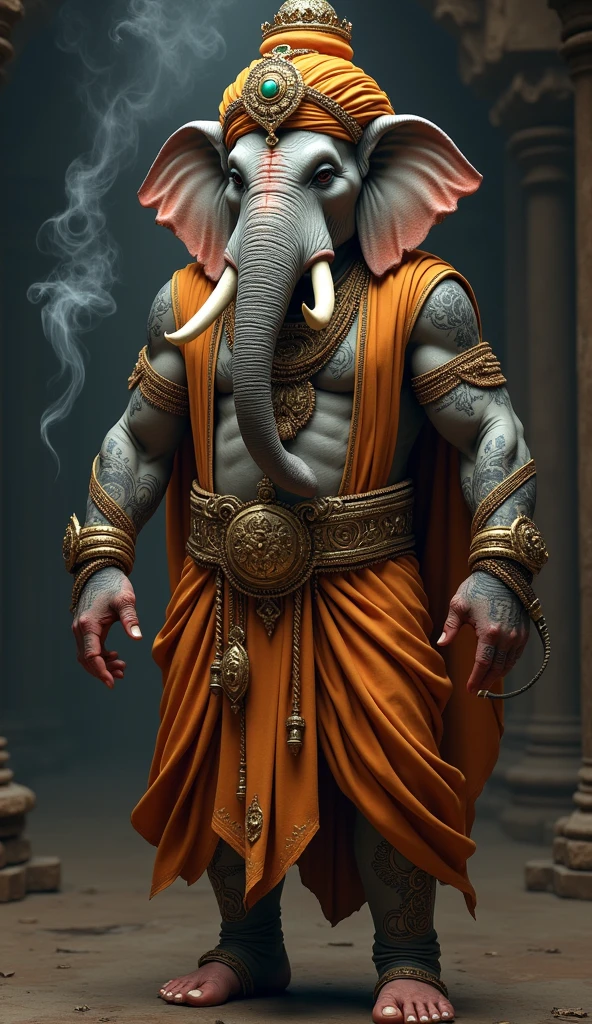 Anthropomorphic full-body image of an elephant, two-speed walk to legs, one macho and burly. Anthropomorphic elephant,
Elephant raking up bitcoins with long nose
High-resolution full body, black background, bright iridescent skins (red, orange, yellow, green, blue, purple), fine fluff texture, decorative blue pendant around neck, realistic detail, dramatic lighting, high contrast image, studio style photography, very high resolution, Create a photorealistic card game pattern. The design will be surrounded by borders, so please keep the design 80% from the center of the space so it does not cover the characters. Use indirect lighting and textured backgrounds to create a dark and mysterious atmosphere. The central character should stand out. Full body image, poses with movement Overall colors are earth colors Colorful outfits Anyway, textures are realistic and fine fashion clothing. Wear fashionable sneakers, boots, sandals. Hats, cigars, smoke Accessories Necklaces, earrings, rings, bandanas, hats, cigars, smoke, cars, motorcycles, tattoos, etc., chosen to match costume and mood. Realistic, 8K,. Human touch, no skin tones.