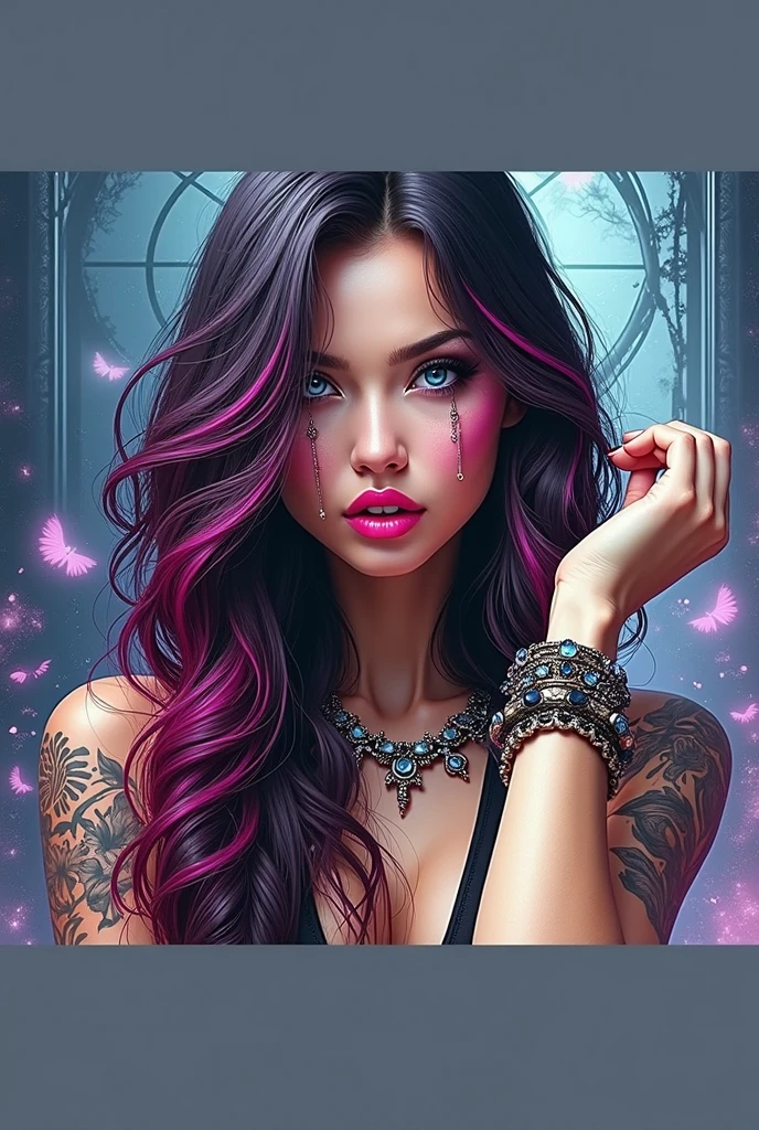 Cyberpunk, Retro Futurism,Flowers, Roses, Detailed Surrealistic Beauty, Vantablack, Sequins, Rim Lighting,sequin, explosion,graffiti , cinematic, 90s comic_book_style, ink_punk_style,90s comics, style of joe madureira,style of salvadora larocca, lisdusk1,nvinkpunk, lisdusk2,