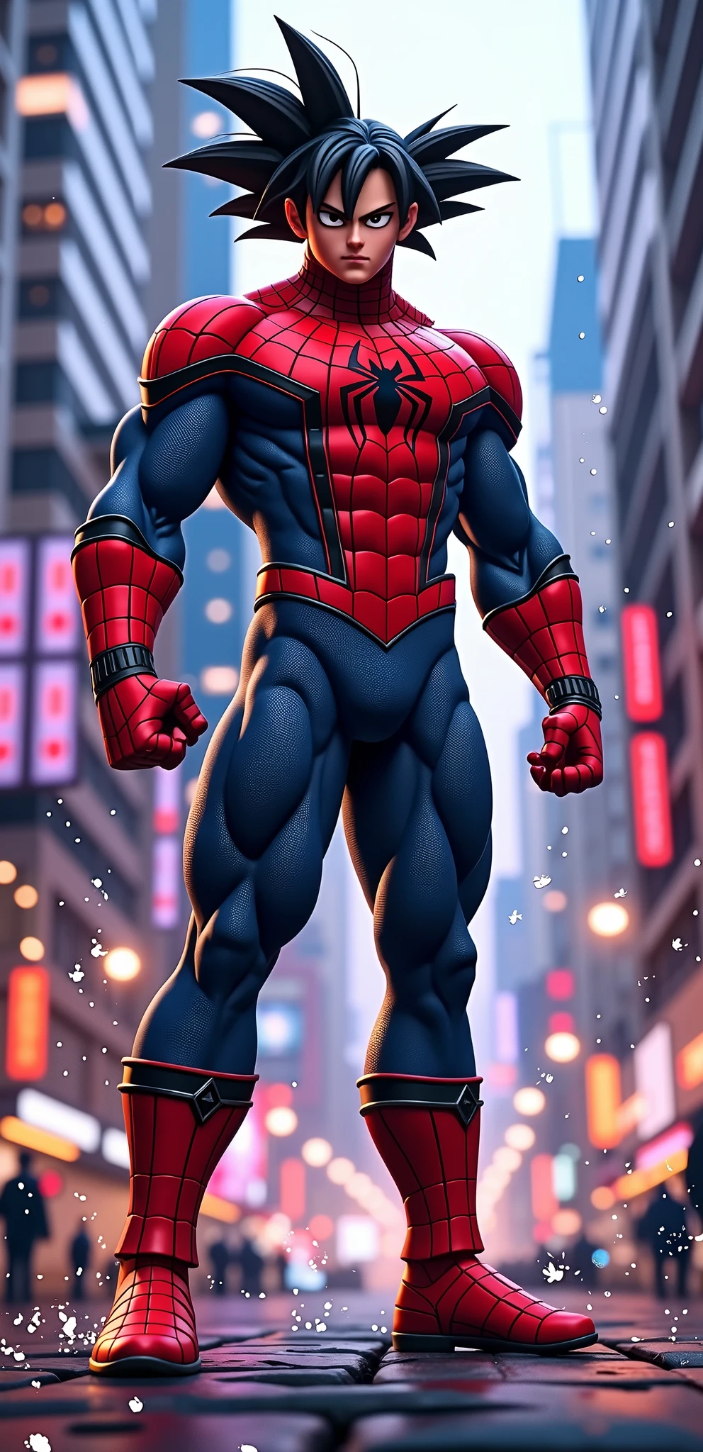 solo, wolf, male, death (puss in boots), white fur, hi res, soft shading, ( detailed fur 1.1 ), (toothy grin expression), ( solo 1.1) (detailed), (masterpiece: 1.2), ( full body head to toe show), wearing a spider-man costume, black spider logo, spiderman webbed print ( red and blue bodysuit) (spandex spider-man costume: 1.1), (tight), (tight blue pants) (red gloves), (red boots), bulge, (detailed bulge), bedroom eyes, looking at viewer, at house backyard, by chunie