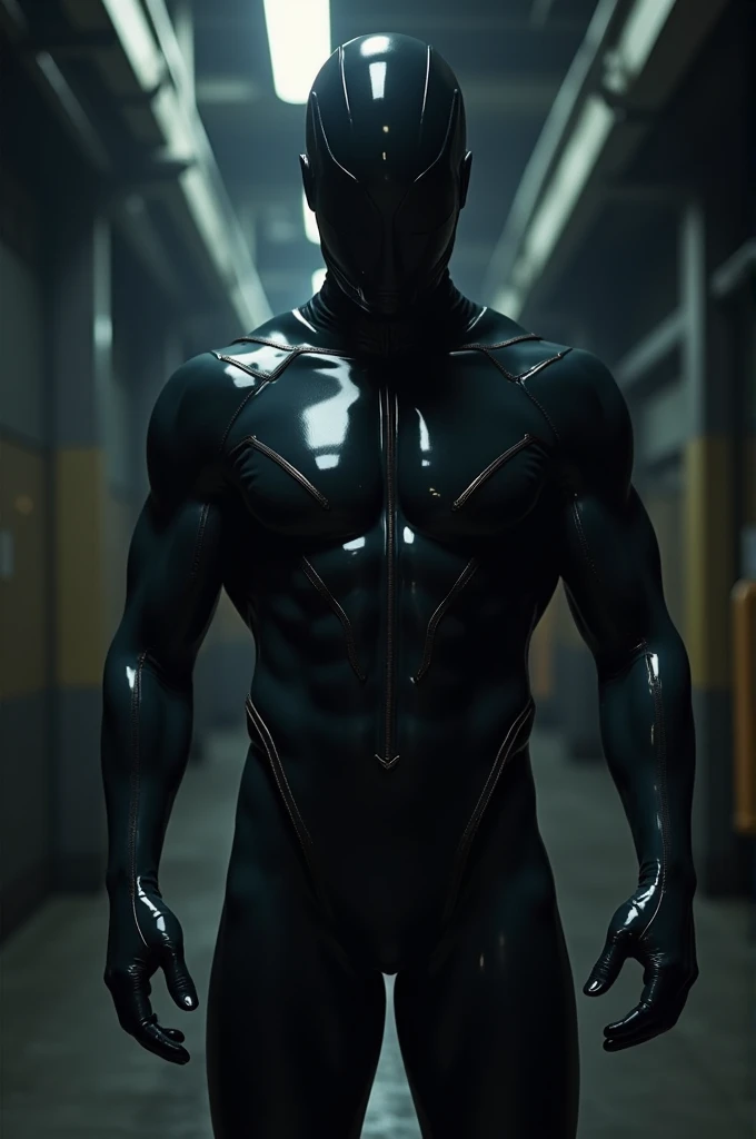 a motion capture actor, skintight motion capture suit, a spandex-like outfit, covered in reflective sensors, motion capture hat, 1man, solo, full body view, front view, looking at viewer, intricate, high detail, sharp focus, dramatic, photorealistic painting art by greg rutkowski