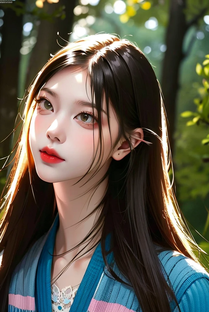 illustrator, portrait art style, portrait photo of a girl in the forest, (masterpiece,best quality)
