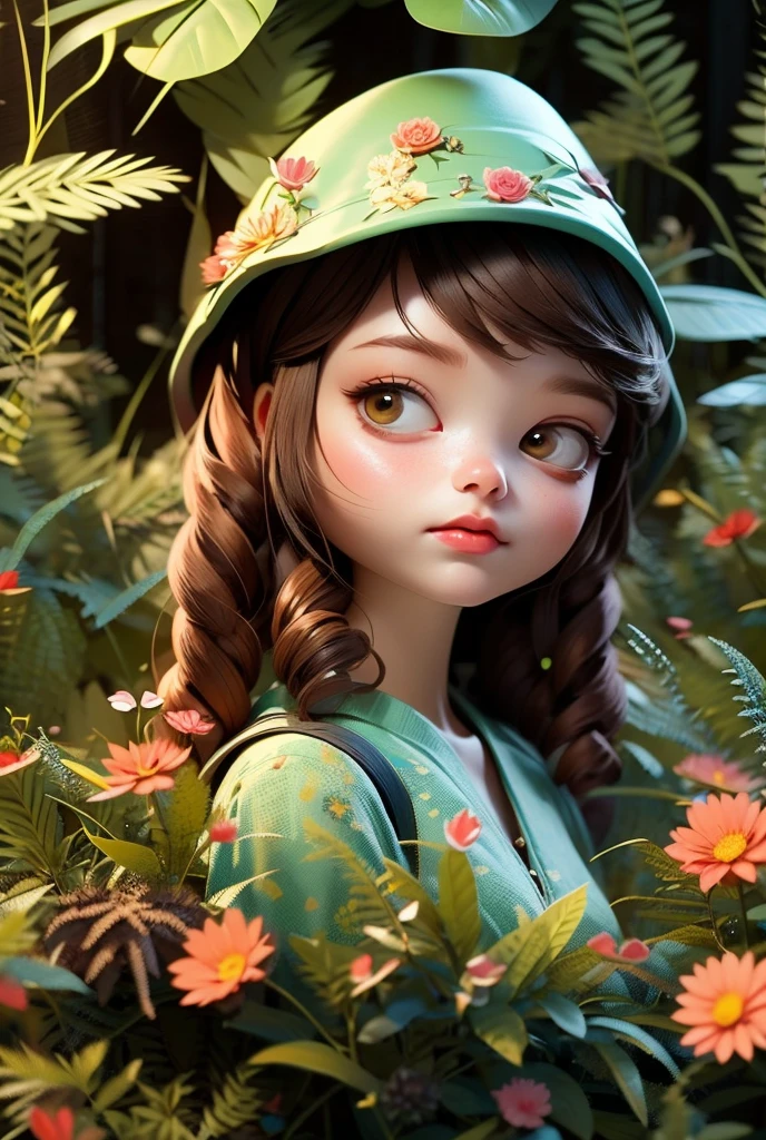 illustrator, portrait art style, portrait photo of a girl in the forest, (masterpiece,best quality)
