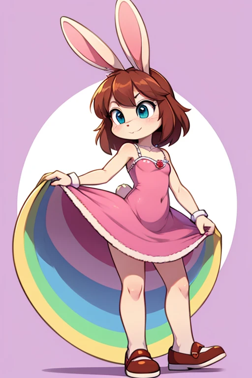 Female furry sara rabbit with Pride night dress tiny toons adventure style 