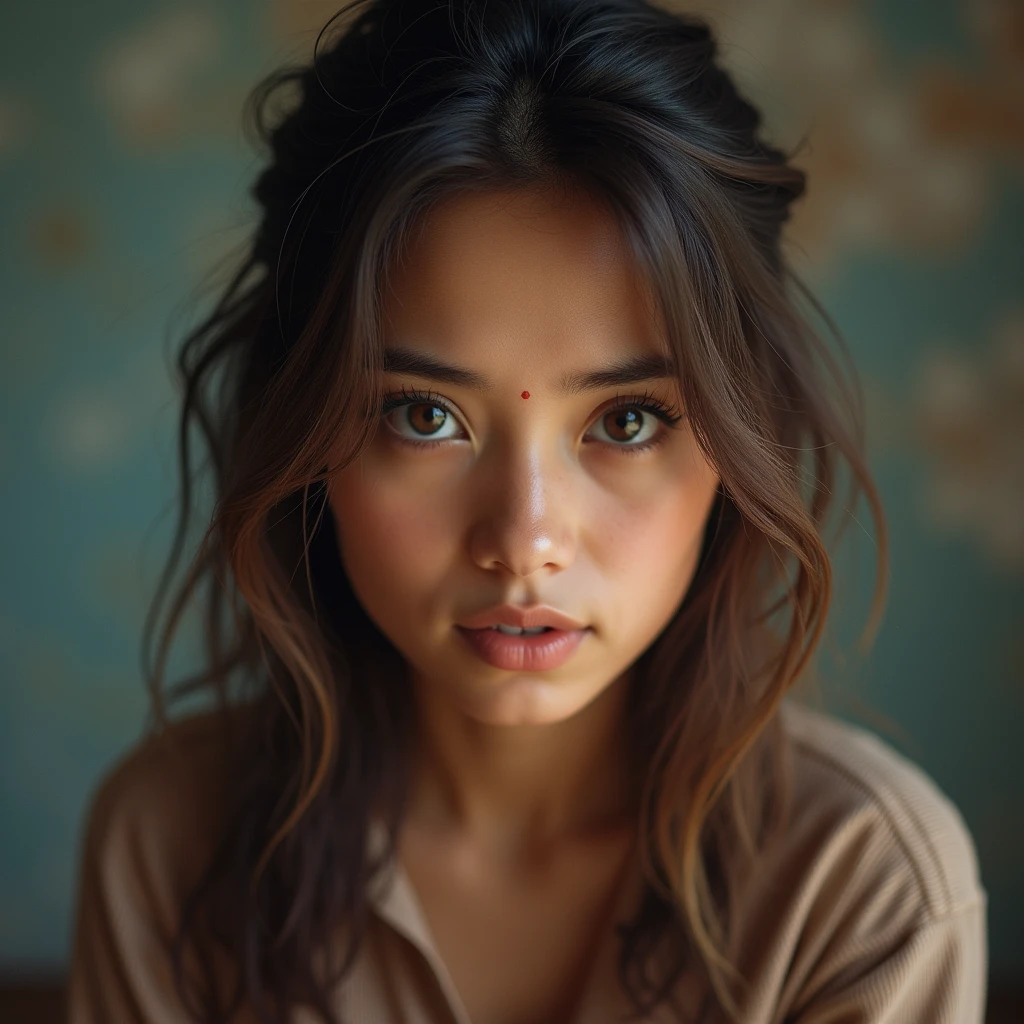 A nice pastel painting of the beautiful European lady, ((symmetrically very perfect face)) In a scene from the movie Lucy, standing in a corner next to a gun store, disoriented, dressed in the movie costume, her expression hopeful but nervous, surrounded by danger, high quality, soft warm lighting, nice nose, slim body, perfect skin, oil painting by John Constable, expressive brushwork, dramatic chiaroscuro lighting. Perfect face detailed with bright makeup, highly detailed symmetrical dark eyes with circular iris, octane render, intricately detailed, art station trend, isometric, hyper-realistic centered on cover photo, stunning full color, hand-drawn, high definition, cinematic, neoprene, stylized, bioluminescent, 8k resolution, curiously full, elegant, close to perfection, dynamic, highly detailed, character file, concept art, smooth, positioned so that their bodies are symmetrical and balanced directly toward the viewer, sony alpha 7iii 85mm, 1/400 sec, f/2, iso 5000.