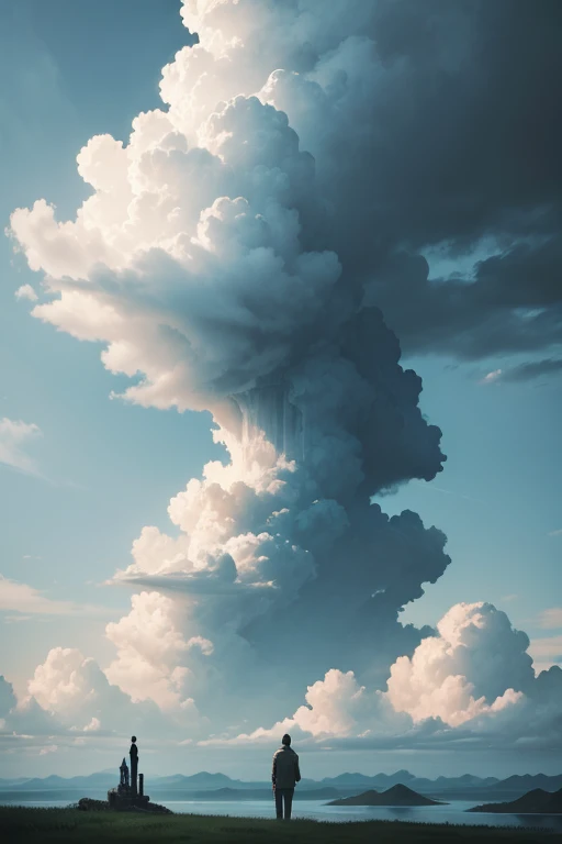 (The picture quality is exceptional), Beautiful clouds, The shape is changeable, Soft and realistic texture, There are rich details, sunny clear sky, A wise silhouette, Create beautiful natural scenery through the interaction of clouds and sunlight。