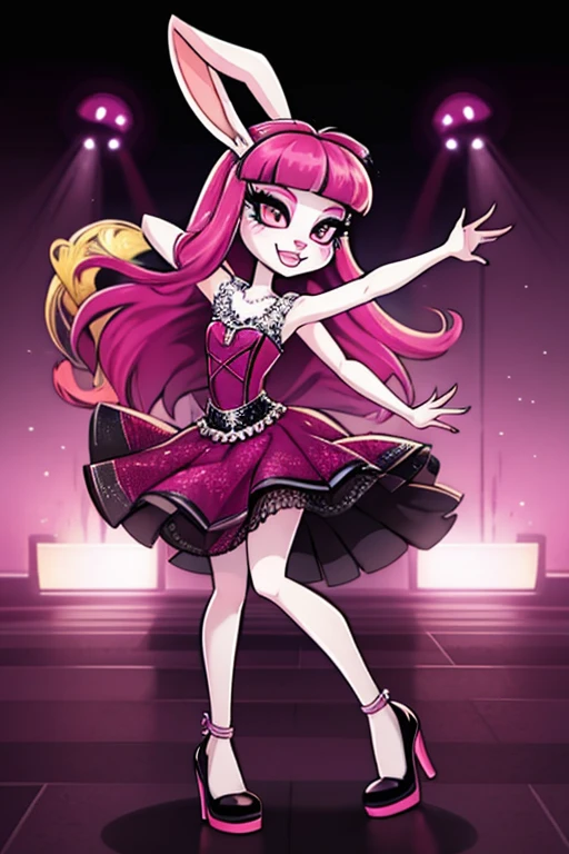 Female furry sara rabbit with Get your ears on dance party dress monster high style by yeiyeiart 