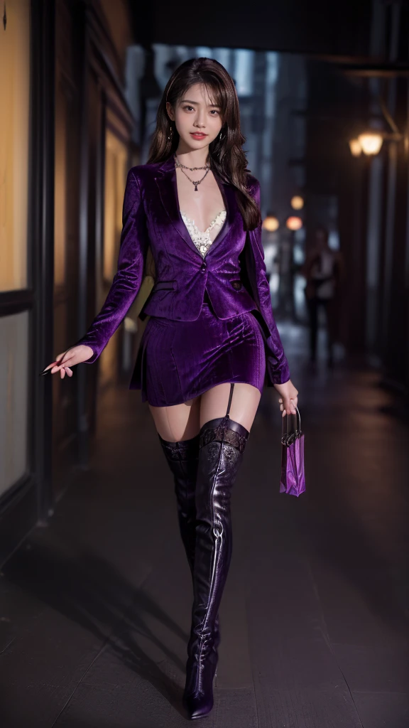 Emily Deschanel als Domina, She wears overknee boots, She does that'I put on'Not me't wear underwear, She lies with her legs spread wide, she is completely naked, the whole body is visible, Her hairy pussy and ass are pink and clearly visible to the viewer, Her pussy is extremely wet and shiny