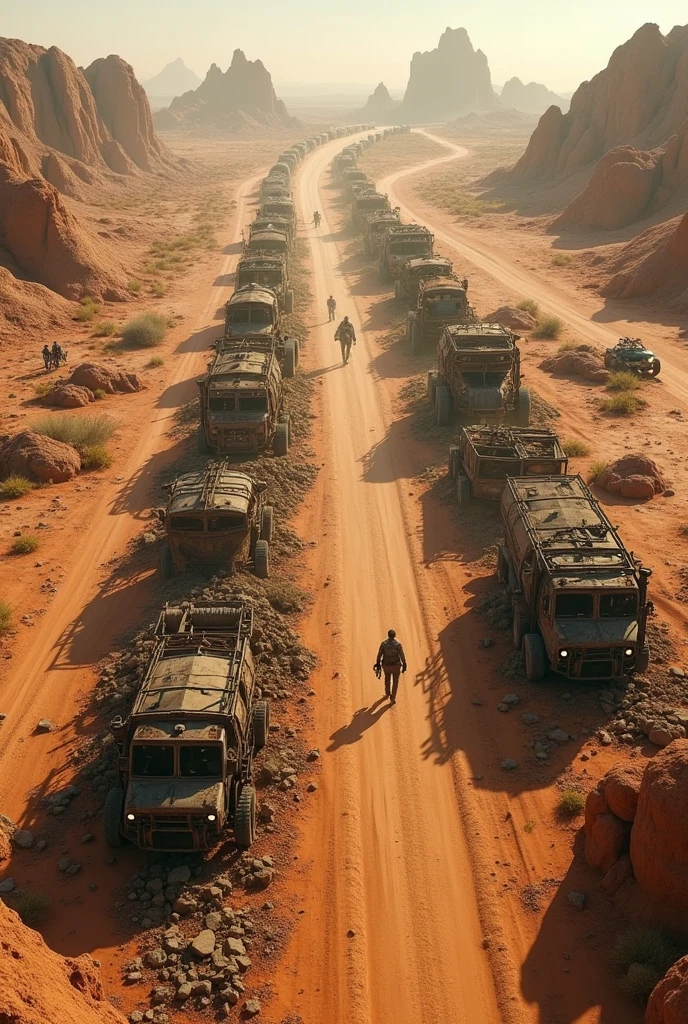 fortaleza armada, fortaleza legana, en medio del desierto, vehiculos conduciendo levantando polvo,, ciudad mad max, postapocaliptica, fortaleza . VEICULOS LLENOS DE YS MUJERES LIGERAS DE ROPA MAD MAX STYLE
