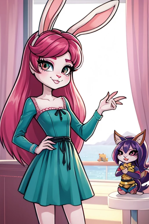 Female furry sara rabbit with Cruise line dress monster high style by yeiyeiart 