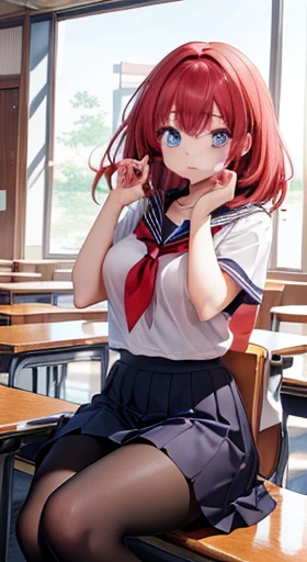 Sailor suit Cat ear Inside the school