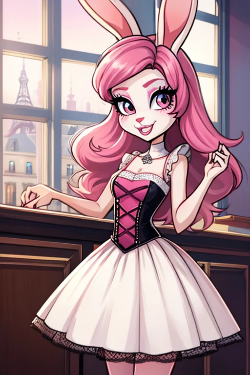 Female furry sara rabbit with Parisian dress monster high style by yeiyeiart 