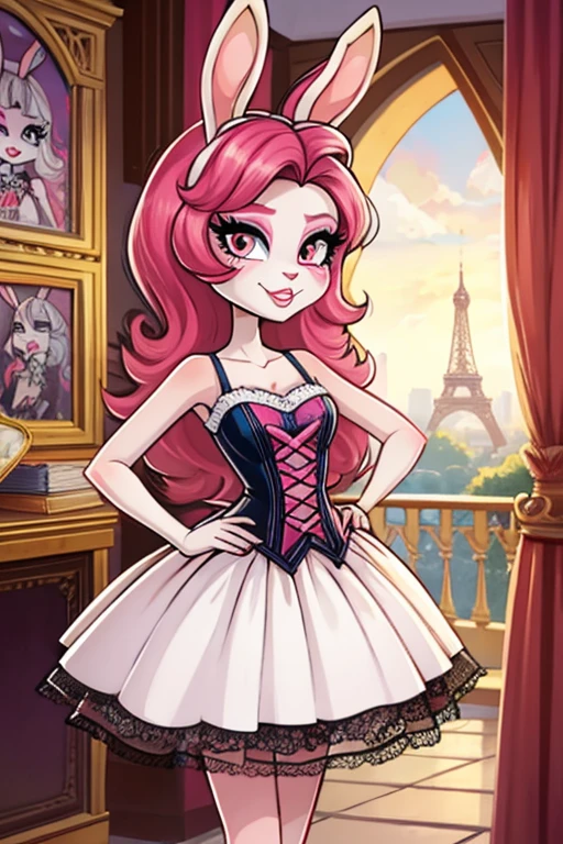 Female furry sara rabbit with Parisian dress monster high style by yeiyeiart 