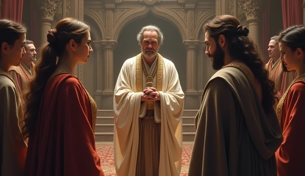 A spiky man with a beard and a white robe sits in the room, Gal Yosef, Screenshot from the 1983 film, Still in the rainbow opanie, 1 9 7 3 A scene from the movie, Movie Screenshots, Jesus of Nazareth, VHS Screen Capture, screenshot from a movie, a scene from a movie, Movie Screencap