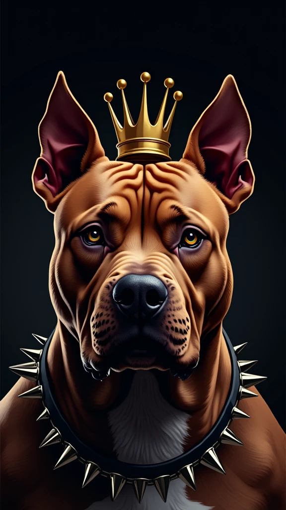 (darkness epic horror:1.3),a angry evil dog pit bull terrier wearing a bloody crown, (black fog,black background:1.2),(realistic, detailed, 8k), RAW photo, full sharp, (FullHD epic wallpaper) 8k uhd, dslr, soft lighting, high quality, film grain, Fujifilm XT3