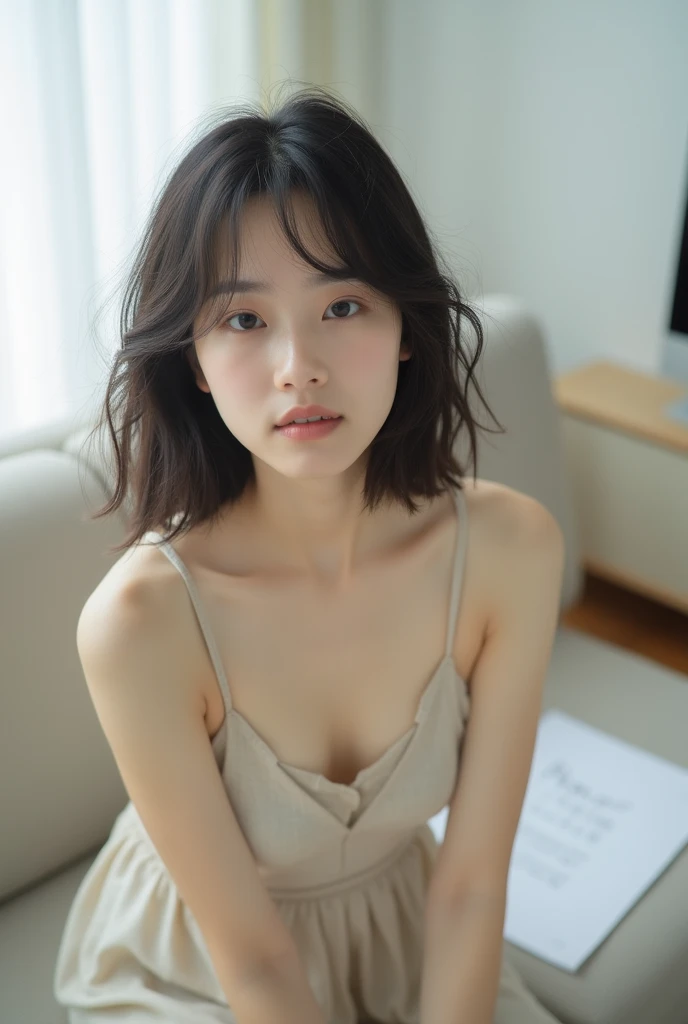 An araffe asian woman in black bra top sitting on a bed, gorgeous young korean woman, beautiful young korean woman, beautiful south korean woman, young adorable korean face, cute korean actress, jaeyeon nam, portrait of female korean idol, korean girl, female actress from korea, hwang se - on, lee ji-eun, lee ji - eun.
Masterpiece, ultra detailed, realistic, photo realistic, high detail RAW color photo, professional photograph, extremely detailed, finely detail, lens flare, Dynamic lighting, 8K, RAW Photo, Best High Quality, Masterpiece: 1.2, Ultra HD: 1, High Detail RAW Color Photo, Pro Photo, Realistic, Photo Realistic: 1.5, Live Photo, Super detailed, Masterpiece, Real Skin, Realistic Skin, Realistic HD Eyes, Highly detailed Eyes, Perfect Eyes, Perfect face, Perfect fingers, extremely detailed face, extremely detailed eyes, extremely detailed skin, perfect anatomy.