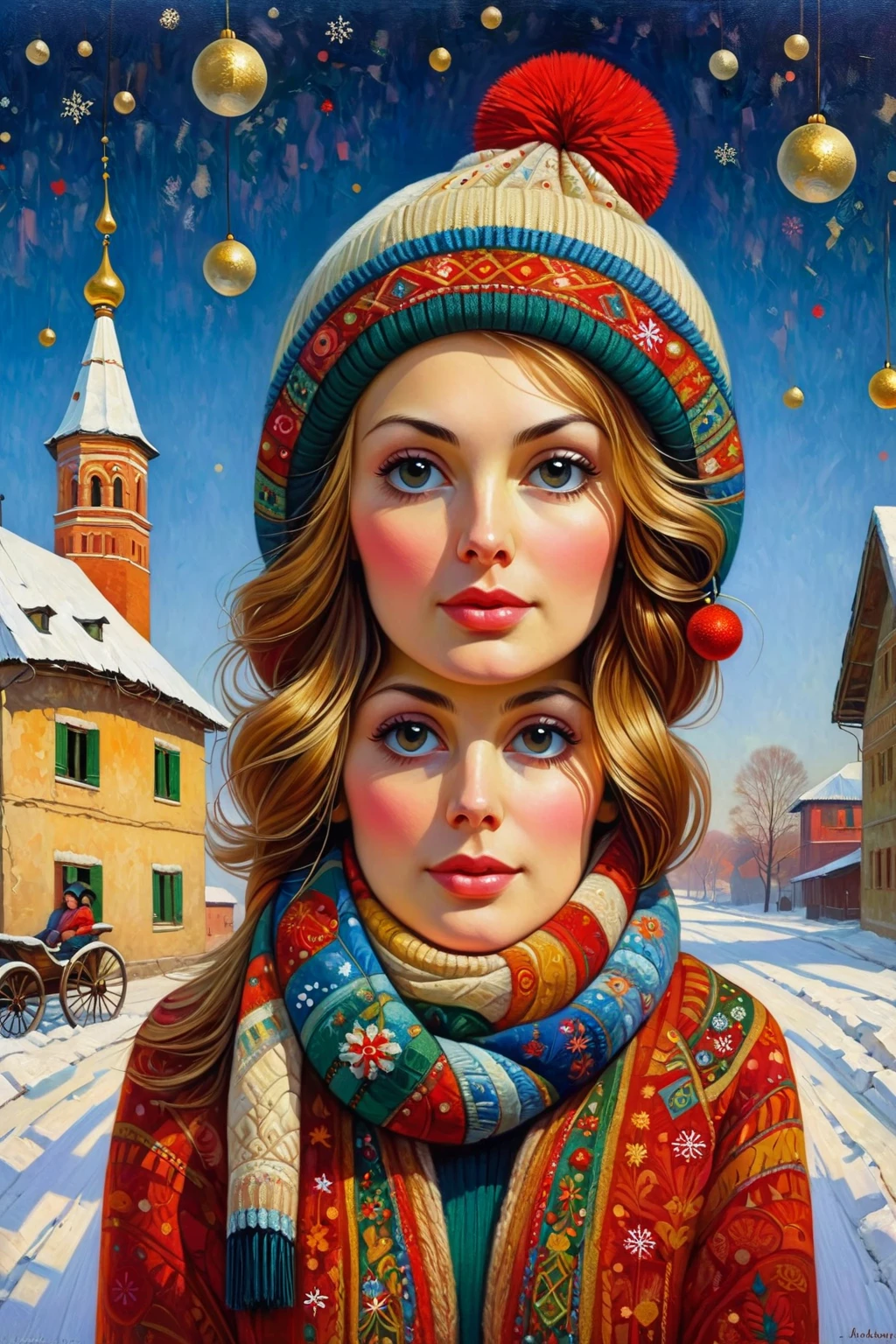 Alexey Kurbatov New Year's winter portrait of a woman