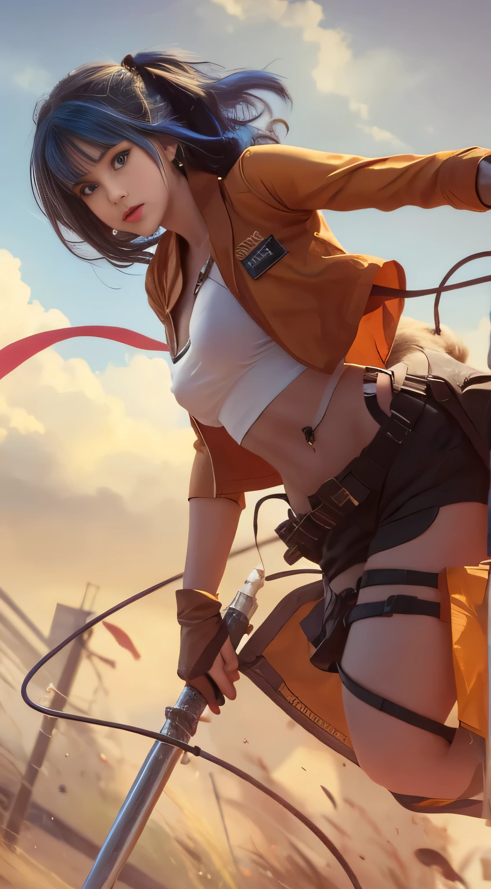 (8k, best quality, masterpiece:1.2), (realistic, photo-realistic:1.37), realistic fingers, ultra-detailed, detail fingers, A detailed portrait of 1 girl 2, maid outfit, holding a cannon, beautiful girl, british girl, pale skin, perfect body, blue eyes, blond hair. The scene is illuminated with professional lighting, photon mapping, and radiosity, with Tetsuya Nomura Style. Blur bokeh effect, realistic light, big boobs, transfarant breast,