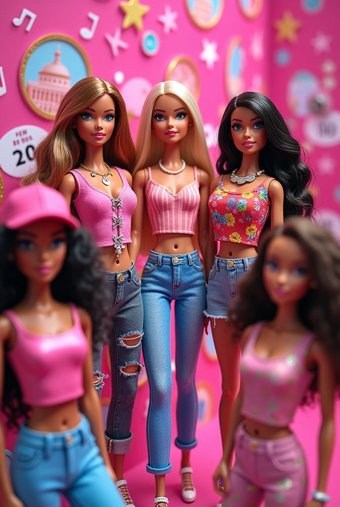 Four Barbies