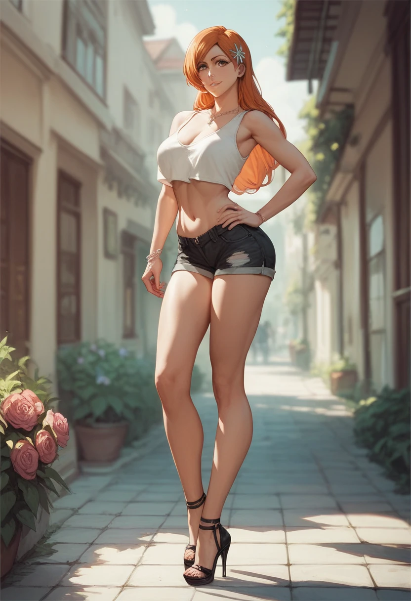 score_9. score_8_up, score_7_up, score_6_up, score_5_up, score_4_up, hot babe, ripped short jeans, soaked bra, marijuana background, ginger hair, curvy, thick thighs, long luscious hair,