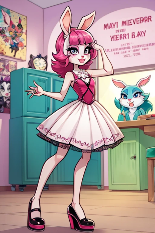 Female furry sara rabbit with Anniversary special event at studio dress monster high style by yeiyeiart 