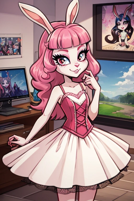 Female furry sara rabbit with Anniversary special event at studio dress monster high style by yeiyeiart 