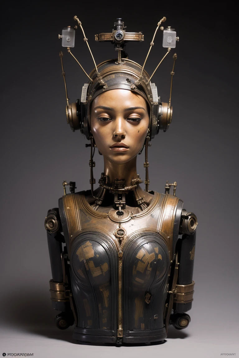 classic art, fine art style, picasso robot woman