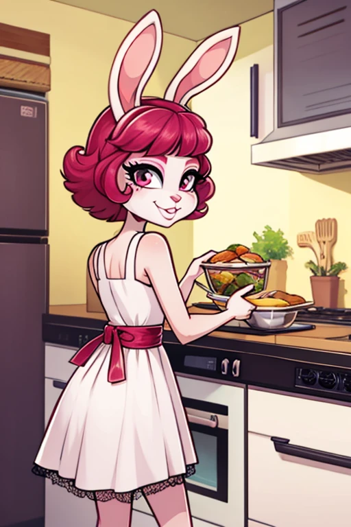 Female furry sara rabbit with Kitchens dinning breakfast dress monster high style by yeiyeiart 