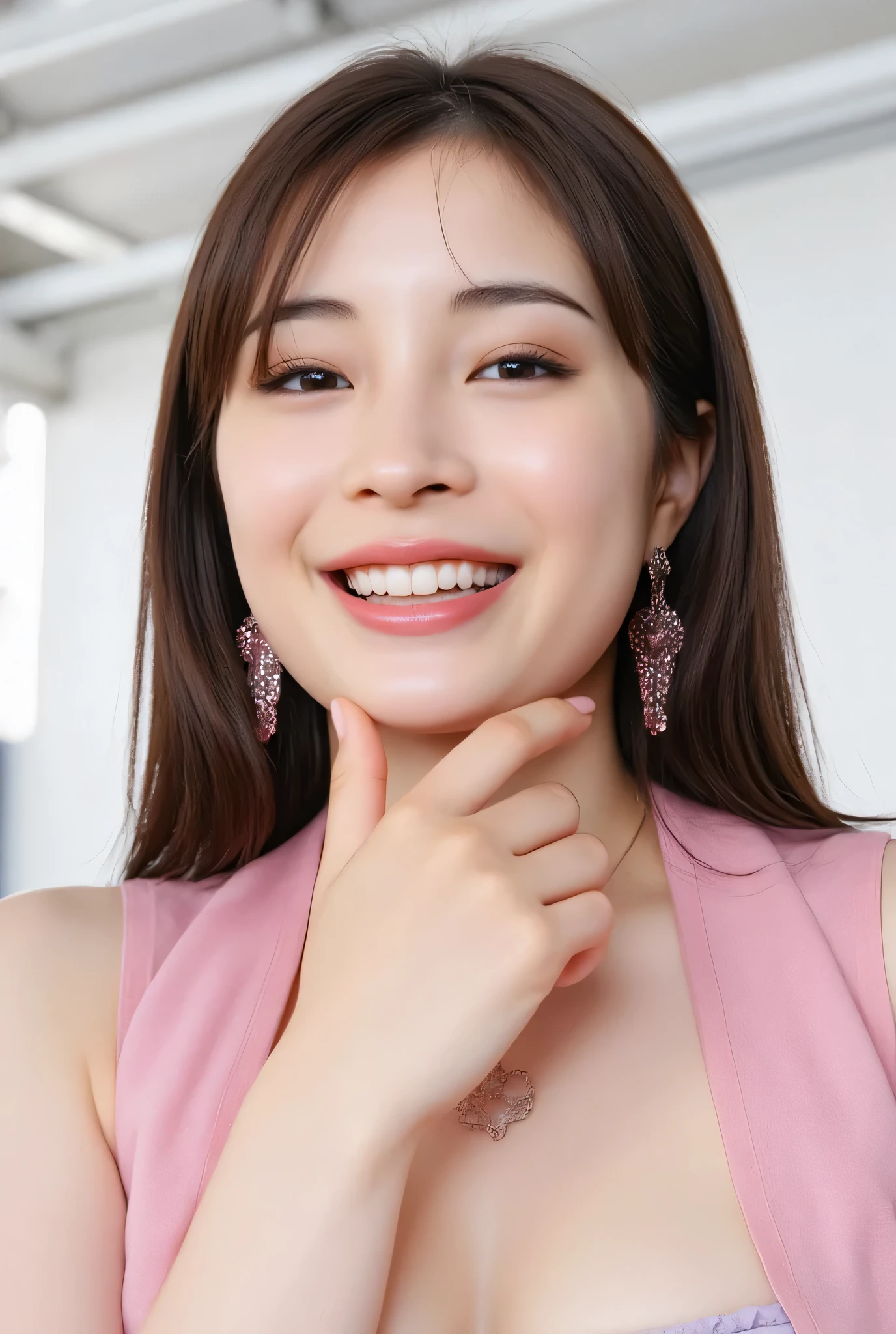 smile :2.0、 ( Ultra Precise Human Body Structure     } ,,{{ top quality}}、{{   RAW photo }}、{{8k、32K}}、{{masterpiece}}、{{   realistic   }}、{{ Photo  realistic  :1.8}},、{{   1 girl:18 years old:smile: pubic skin}}、[[naked： 、Nipples：cat ：vagina：   clitoris ：]]Photo Mapping、Physically based rendering、   high image quality、     high definition   、1080P、(   beautiful face)、(Detailed description of the face)、(     Detailed description of the hand setter  &#39;  muscle area  )、,(  Details Eyes  ：)、   Rich details   、(   Stunning Features   :1.35)、( DETAILS EYES )、   A cute lady is looking forward to meeting you  、Delicate clavicle、   Various Poses、   Beautiful skin 、   soft light lips on the high part of her cheeks   ,,{{     small pores and hair follicles    、     You can see even the thinnest blood vessels     }}。{{The skin is smooth}、{{ has natural flushing on her cheeks  、Healthy glow}},{{   The eyes are large and clear blue}}、   There is a fine pattern on the iris   、{{ Light reflects 、  if she wears pink see-through bodystocking made of thin fabric、 }}}。   There is a slight shadow under her eye   、{{    lashes are long and naturally curled   :1.8}}。{{ Her lips have a soft pink color  :1.6}}、   Smooth texture that gives off a natural glow   、 。 {{  The woman is wearing a pink top that fits her body  }} .{{Manicure: pink}}、{{{{ The background is a pale black and white gradation   }}}}},,   realistic    shadows and textures、   picture-like depiction.。
