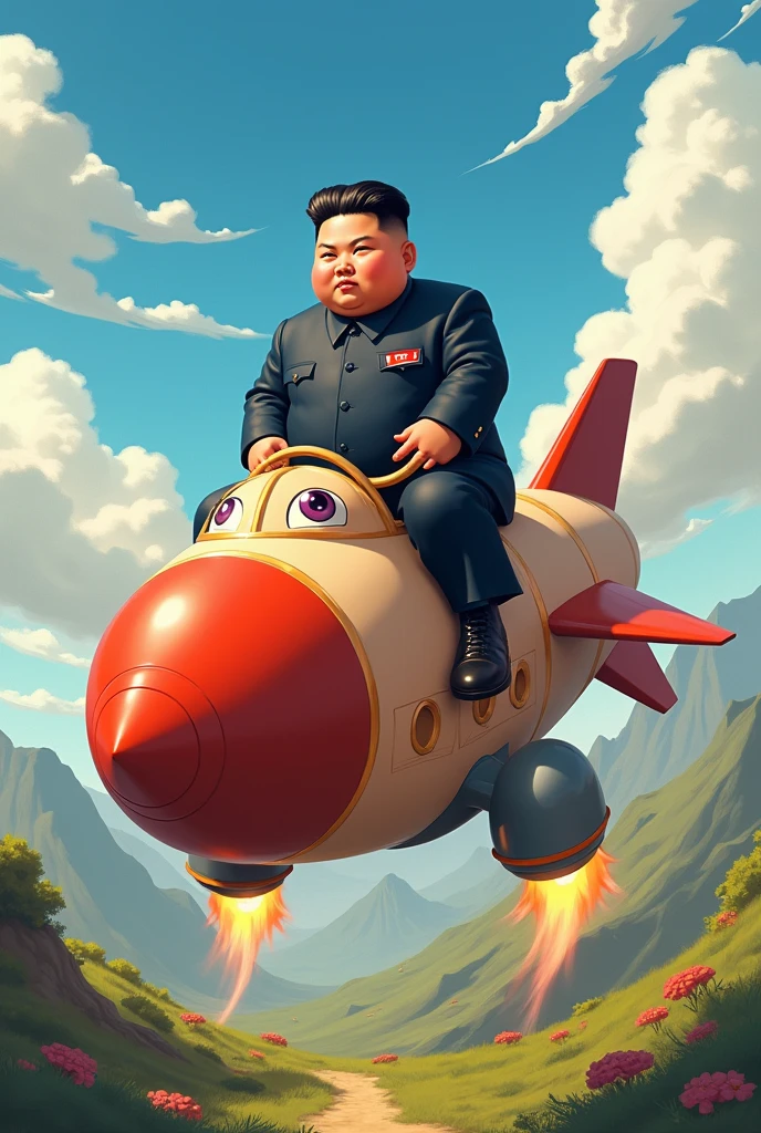 kim_jong_un smiling ,Cartoonized