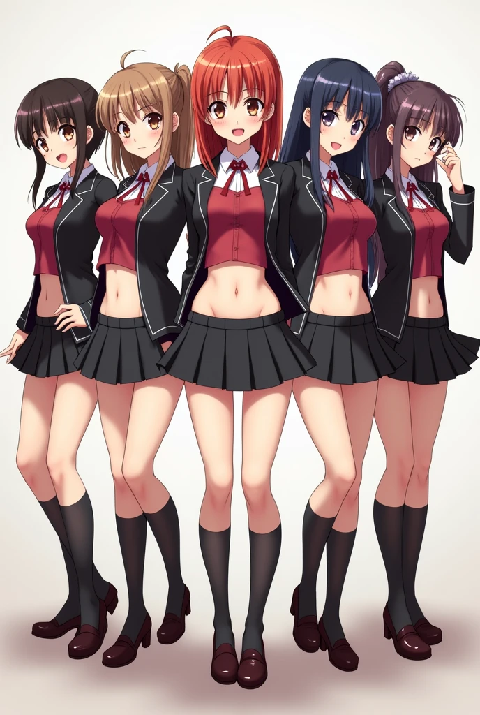 dark skin, stocking, blushed, red hair