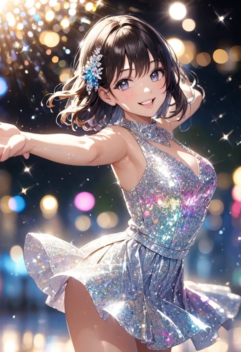 Glitter Effect:1.2 ,  Blurred Background