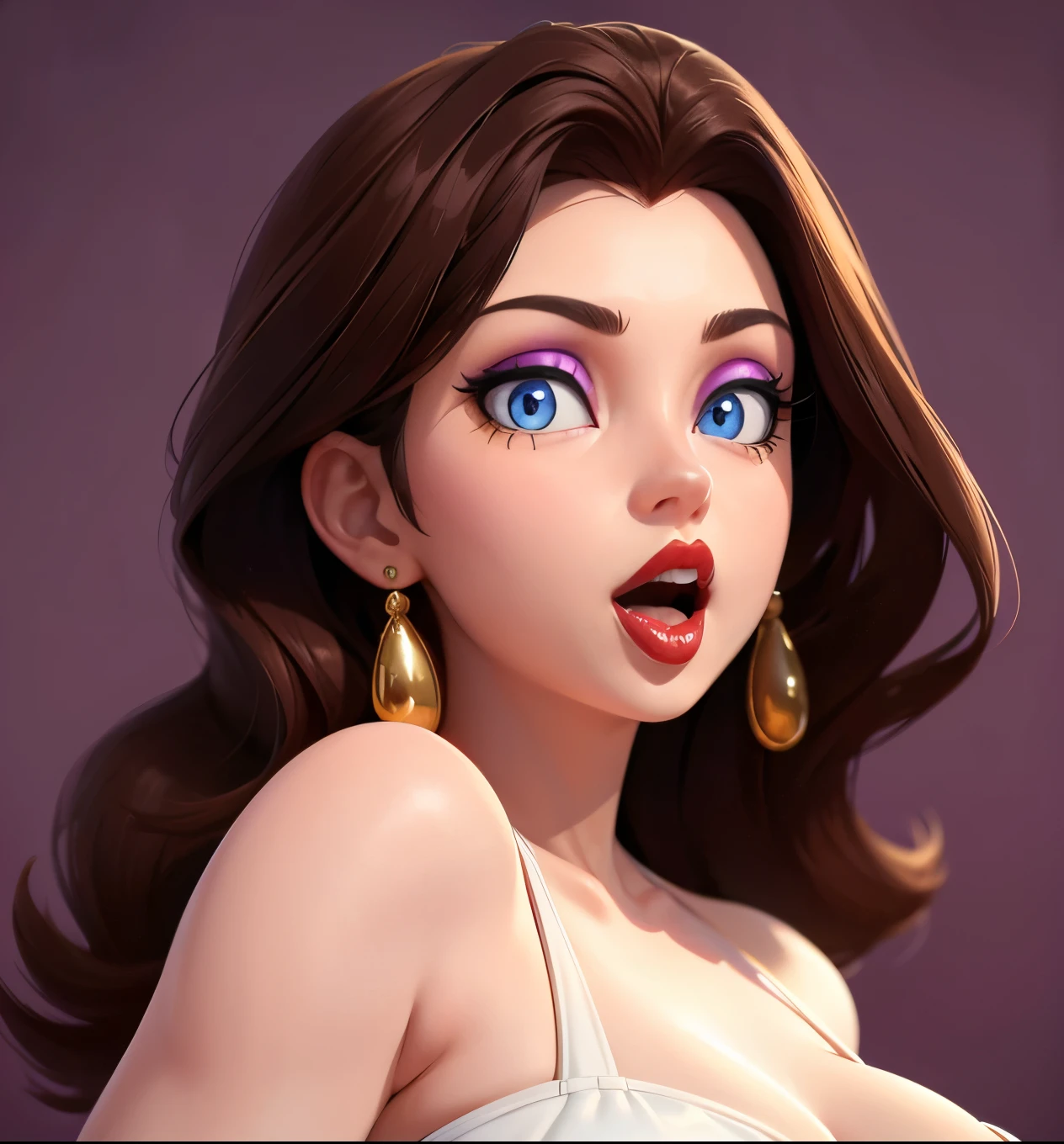 Must Piece, (Solo: 1.1), Perfect Face, (Bright Lighting: 1.2), Beautiful Eyes, Beautifully Detailed Face, Perfect Lighting, Absolutely necessary for the piece, Top Quality, () MILF, () 30 year old woman, red lips, lips, lipstick, red lips, thick lips
8K, high quality, animation, married woman, fair-skinned, beautiful, beautiful face, beautiful, bright, highlights in eyes, sexy, beautiful line drawing.Brown hair color, dark facial make-up, dark purple eyeliner, blue eyes, ((depicting head only)), simple background, open mouth, (tongue out),((tongue in cheek))(Big tits) Large breasts,