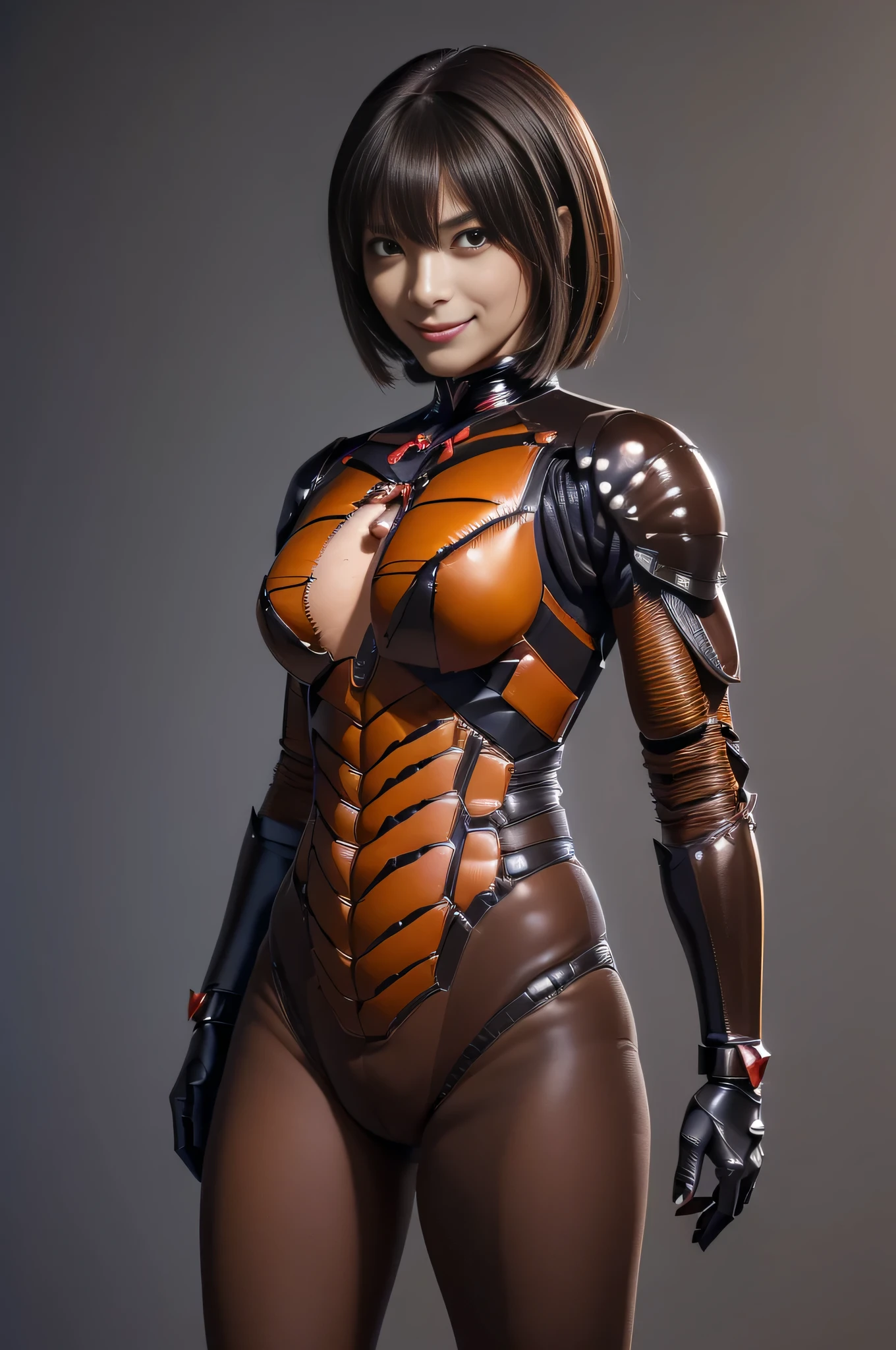 (high resolution,masterpiece,best quality,extremely detailed CG, anime, official art:1.4), realistic, photo, amazing fine details, all intricate, gloss and shiny,awesome many layers, 8k wall paper, 3d, sketch, kawaii, illustration,( solo:1.4), perfect female proportion,villainess, (fusion of dark brown cockroach and lady:1.4), (brown cockroach form lady:1.2), (brown cockroach lady:1.2), (fusion:1.2), (solo:1.4), (evil smile:1.2), muscular, abs, (cockroach brown exoskeleton bio insect suit:1.4), (cockroach brown exoskeleton bio insect armor:1.2), (brown transparency cockroach wing:1.4), (brown cockroach antennae:1.3),