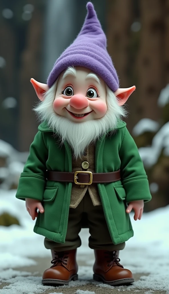 ((Best Quality)), ((masterpiece)), (detailed), a tiny elf with a pointed hat and a white beard that reached down to his feet. cheered up