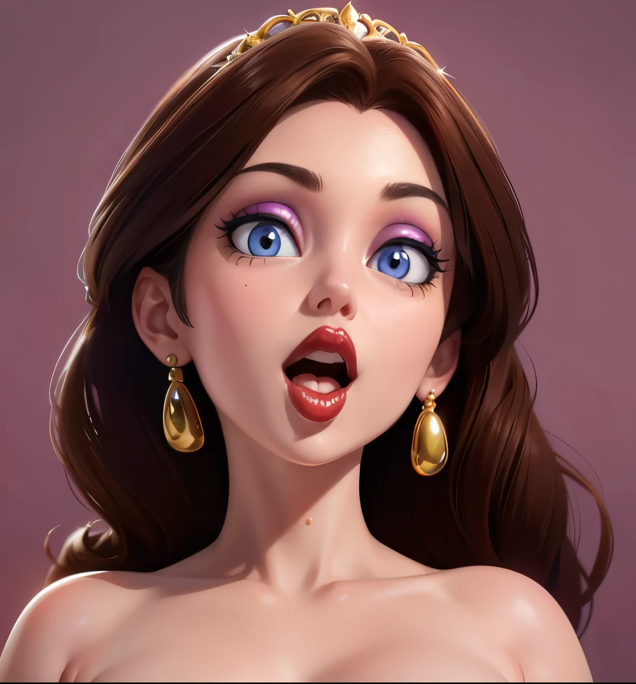 Must Piece, (Solo: 1.1), Perfect Face, (Bright Lighting: 1.2), Beautiful Eyes, Beautifully Detailed Face, Perfect Lighting, Absolutely necessary for the piece, Top Quality, () MILF, () 30 year old woman, red lips, lips, lipstick, red lips, thick lips
8K, high quality, animation, married woman, fair-skinned, beautiful, beautiful face, beautiful, bright, highlights in eyes, sexy, beautiful line drawing.Brown hair color, dark facial make-up, dark purple eyeliner, blue eyes, ((depicting head only)), simple background, open mouth, (tongue out),((tongue in cheek))(Big tits) Large breasts,